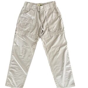Cabelas Womens 8 Outdoor Pants Convertible‎ Zip Off Legs Khaki Cotton